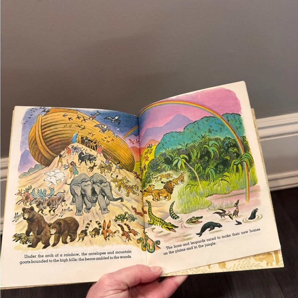 VINTAGE 1969 Little Golden Book Noah's Ark Hardcover Book Toddler Kids Baby